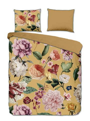 Descanso Satin-Bettwäsche-Set "Fiori" in Ocker