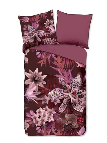 Descanso Satijnen beddengoedset "Farze" bordeaux