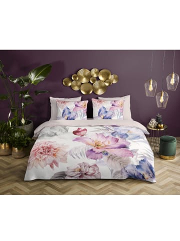 Descanso Satin-Bettwäsche-Set "Caen" in Weiß/ Bunt