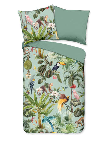 Descanso Komplet pościeli satynowej "Ignadi" w kolorze zielonym