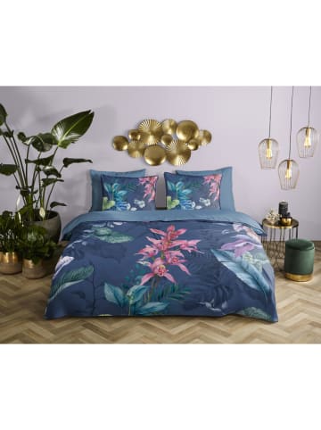 Descanso Satin-Bettwäsche-Set "Mae" in Blau/ Rosa