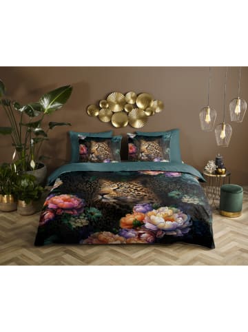 Descanso Satijnen beddengoedset "Mizz" groen/meerkleurig