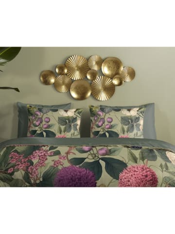 Descanso Satin-Bettwäsche-Set "Onaz" in Khaki/ Bunt