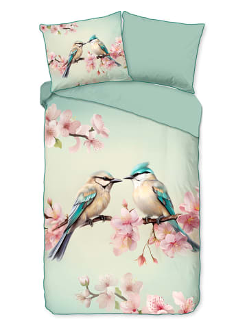 Descanso Satijnen beddengoedset "Minne" turquoise