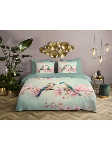 Descanso Satijnen beddengoedset "Minne" turquoise