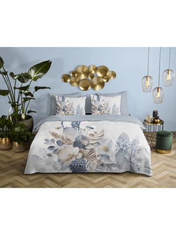 Descanso Satijnen beddengoedset "Junte" crème/gris