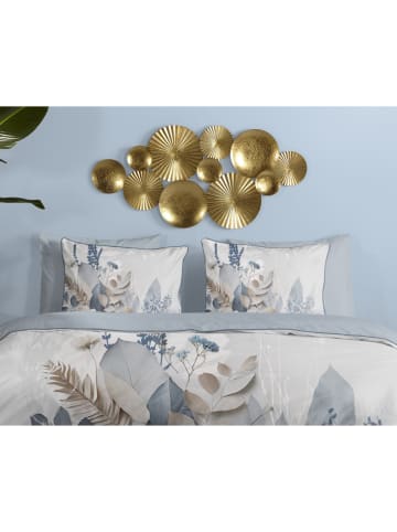 Descanso Satijnen beddengoedset "Junte" crème/gris