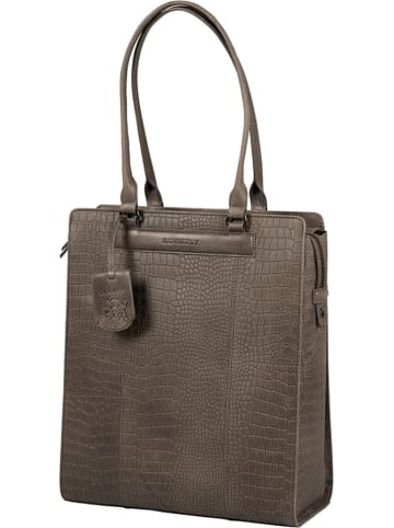 Burkely Leren handtas "Casual Carly" grijs - (B)33,5 x (H)39 x (D)12 cm