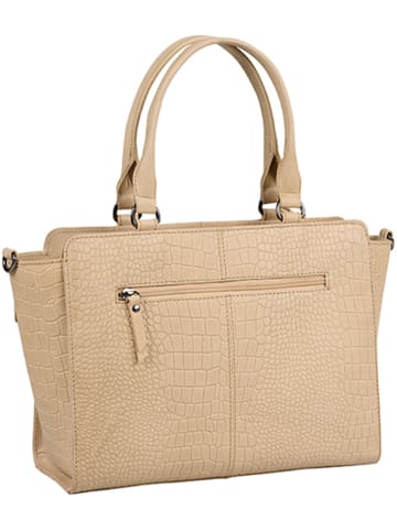 Burkely Leder-Henkeltasche "Casual Carly" in Beige - (B)30 x (H)23 x (T)10 cm