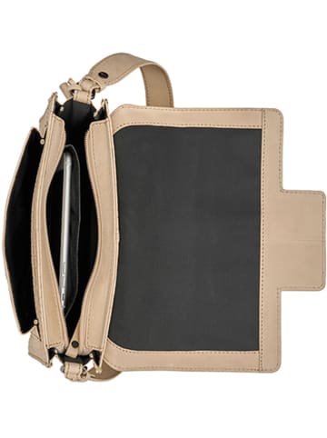 Burkely Leder-Schultertasche "Casual Carly" in Beige - (B)24 x (H)17 x (T)5 cm