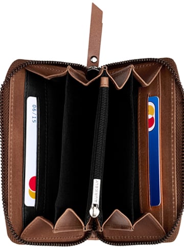 Burkely Leder-Geldbörse "Casual Carly" in Cognac - (B)15 x (H)9 x (T)2 cm