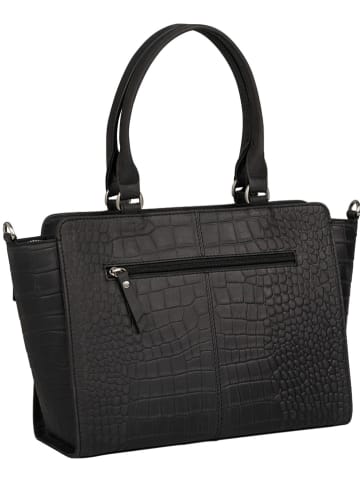 Burkely Skórzana torebka "Casual Cayla" w kolorze czarnym - 38 x 23 x 12 cm