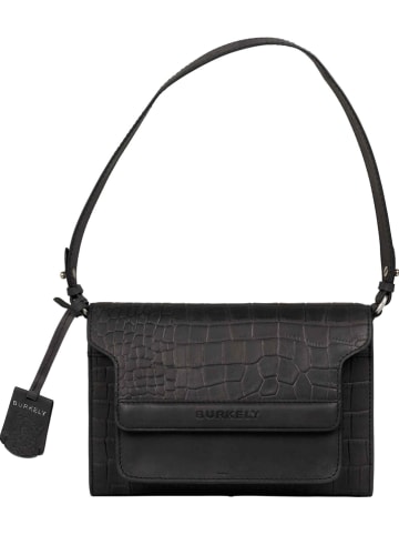 Burkely Leder-Schultertasche "Casual Cayla" in Schwarz - (B)23 x (H)15,5 x (T)9 cm