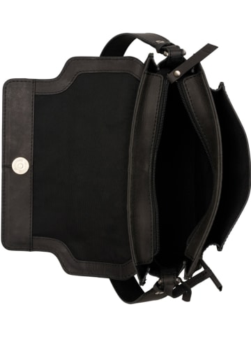 Burkely Leren schoudertas "Casual Cayla" zwart - (B)23 x (H)15,5 x (D)9 cm