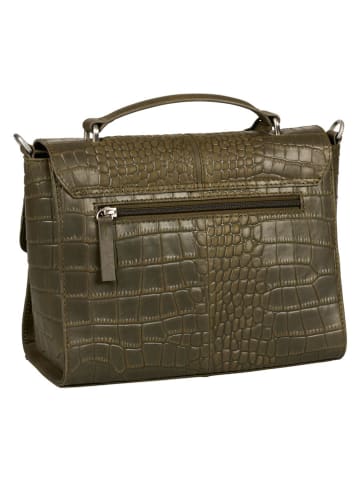 Burkely Leder-Henkeltasche "Cool Colbie" in Khaki - (B)27 x (H)21 x (T)6 cm