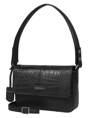 Burkely Leder-Schultertasche "Cool Colbie" in Schwarz - (B)22 x (H)16 x (T)7 cm