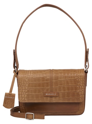 Burkely Leder-Schultertasche "Cool Colbie" in Cognac - (B)22 x (H)16 x (T)7 cm