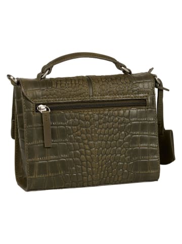 Burkely Leder-Henkeltasche "Cool Colbie" in Khaki - (B)20 x (H)15 x (T)8 cm
