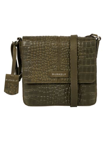 Burkely Leder-Umhängetasche "Cool Colbie" in Khaki - (B)18 x (H)19 x (T)6 cm