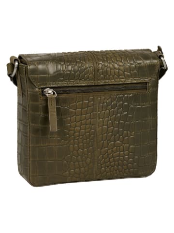 Burkely Skórzana torebka "Cool Colbie" w kolorze khaki - 18 x 19 x 6 cm