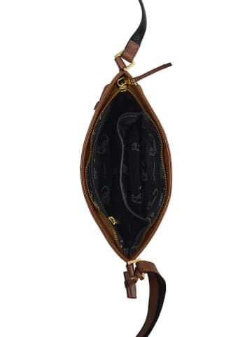 Burkely Leder-Umhängetasche "Keen Keira" in Cognac - (B)33 x (H)29 x (T)6 cm