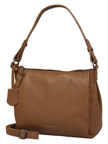 Burkely Leder-Schultertasche "Lush Lucy" in Cognac - (B)25 x (H)20 x (T)10 cm