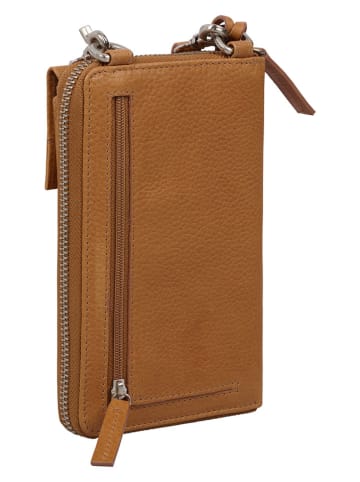 Burkely Skórzana torebka w kolorze jasnobrązowym na telefon - 11 x 18 x 4 cm