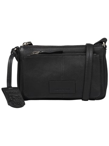 Burkely Leder-Umhängetasche "Soft Skylar" in Schwarz - (B)20 x (H)13 x (T)6 cm