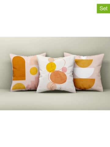 Allure 3er-Set: Kissenhüllen in Orange/ Rosa/ Creme