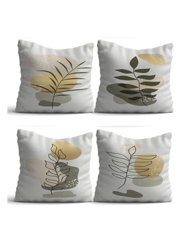 Allure 4er-Set: Kissenhüllen in Weiß/ Grün/ Gelb