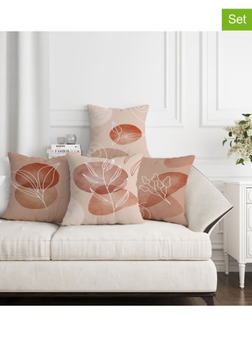 Allure 4er-Set: Kissenhüllen in Beige/ Creme/ Rosa