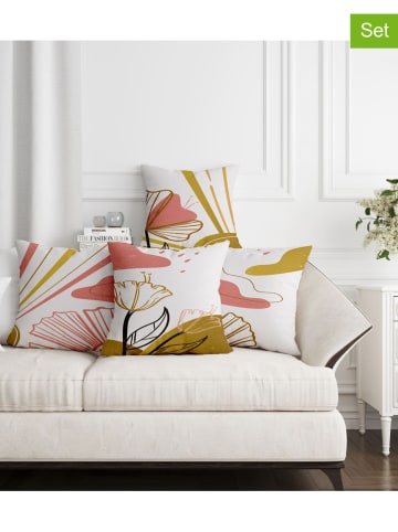 Allure 4er-Set: Kissenhüllen in Weiß/ Rosa/ Gelb