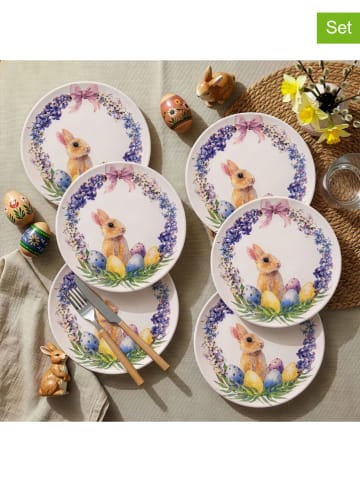 Allure 6er-Set: Dessertteller in Weiß/ Bunt - Ø 19,3 cm