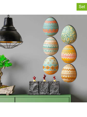 Allure 6er-Set: Kunstdrucke in Orange/ Türkis