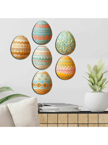 Allure 6-delige set: kunstdrukken oranje/turquoise