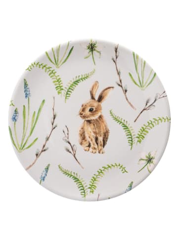 Allure 6-delige set: dessertbord wit/groen/lichtbruin - Ø 19,3 cm