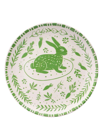 Allure 6-delige set: dessertbord wit/groen - Ø 19,3 cm