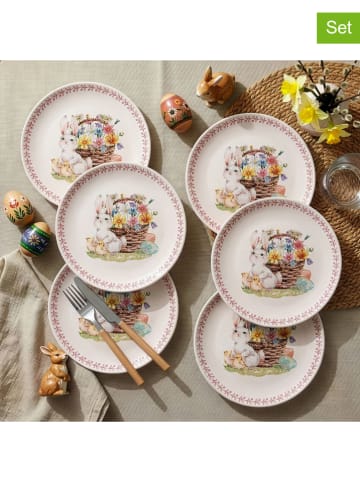 Allure 6-delige set: dinerborden wit/meerkleurig - Ø 25,5 cm