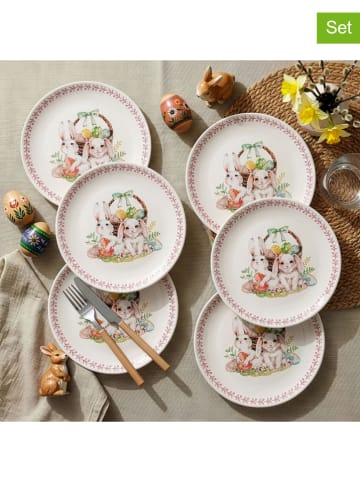 Allure 6-delige set: dinerborden wit/meerkleurig - Ø 25,5 cm