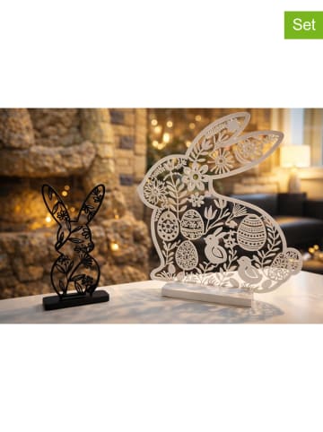 Allure 2er-Set: Dekofiguren in Weiß/ Schwarz