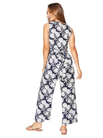 Aller Simplement Jumpsuit in Dunkelblau/ Weiß