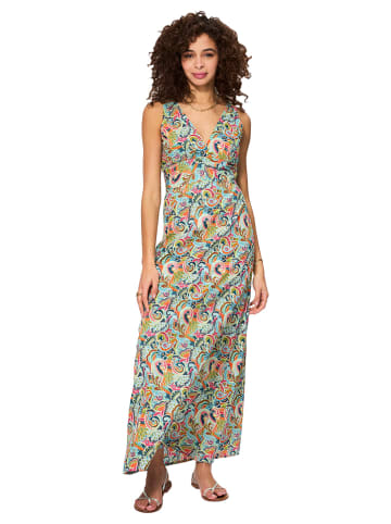 Aller Simplement Jurk lichtblauw/oranje/groen