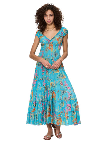 Aller Simplement Jurk turquoise/meerkleurig