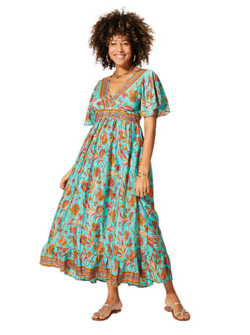 Aller Simplement Jurk turquoise/oranje