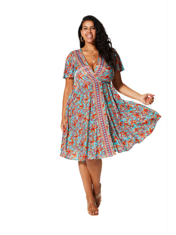 Aller Simplement Jurk turquoise/oranje