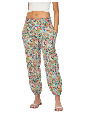 Aller Simplement Broek lichtblauw/oranje