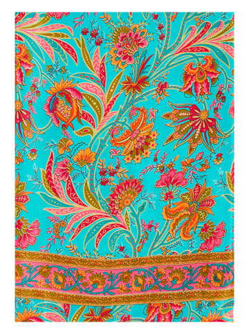 Aller Simplement Schal in Türkis/ Orange - (L)180 x (B)50 cm