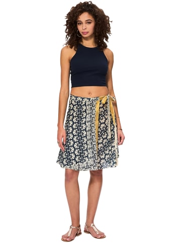 Aller Simplement Rok donkerblauw/beige