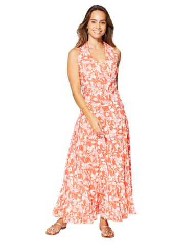 Aller Simplement Kleid in Orange/ Weiß