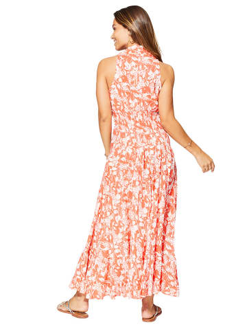 Aller Simplement Kleid in Orange/ Weiß